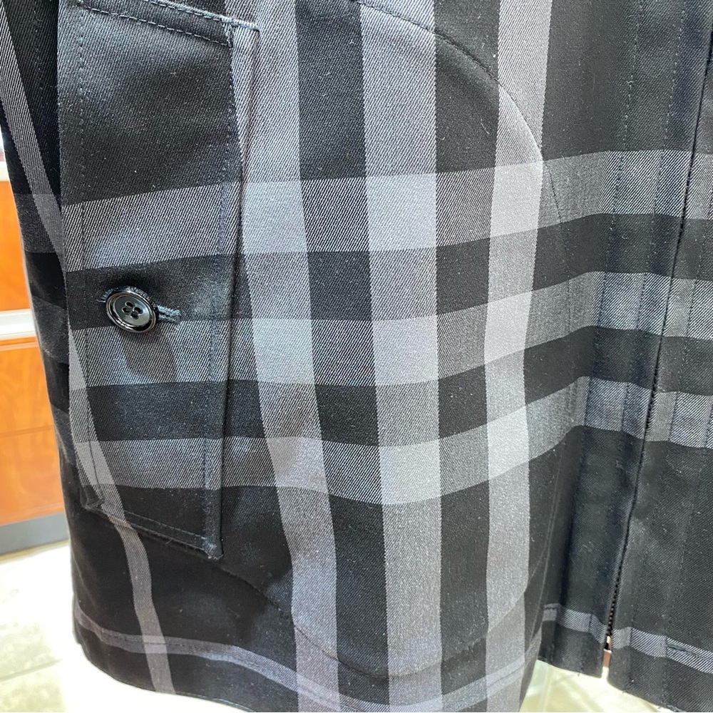 Reversible Check Cotton Burberry Harrington Jacket Black & Gray Men’s Large - Picture 11 of 11